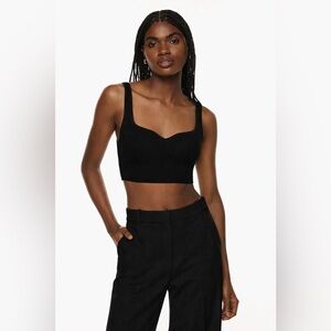 ARITZIA Babaton - Black Sculpt Knit Notch Tank